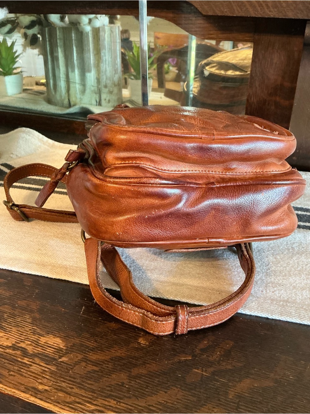 Bed Stu Leather Dominque Backpack Cognac DD Retail $235 - Picture 10 of 14